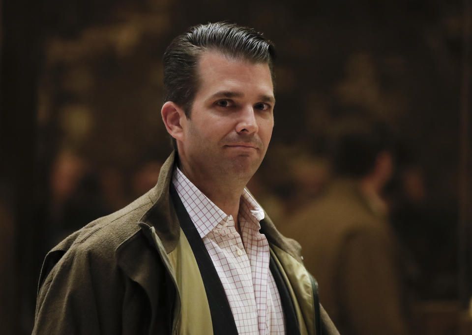 Donald Trump Jr.: Sein Scherz kam gar nicht gut an (Bild: AP)