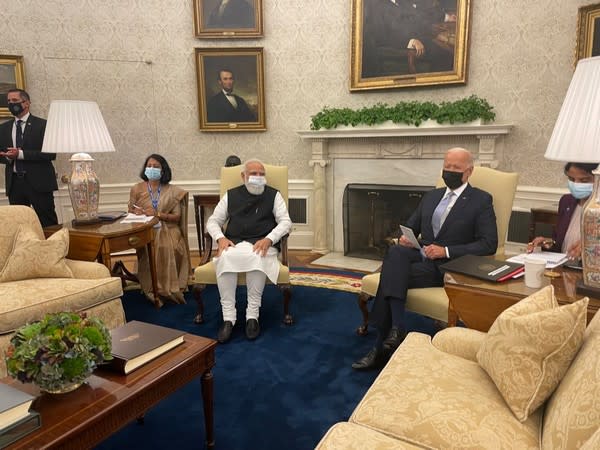 PM Modi during bilateral talks with US  President Joe Biden