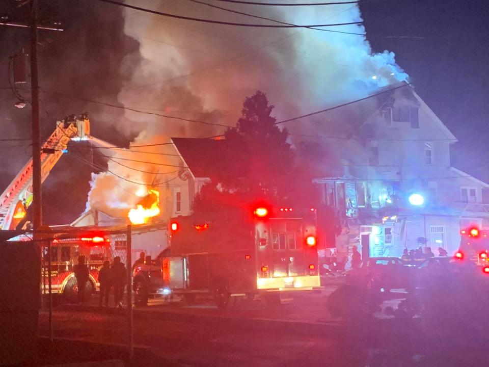 An apartment building, once the historic Rigbie Hotel, burned on North Central Avenue in Laurel Thursday night.