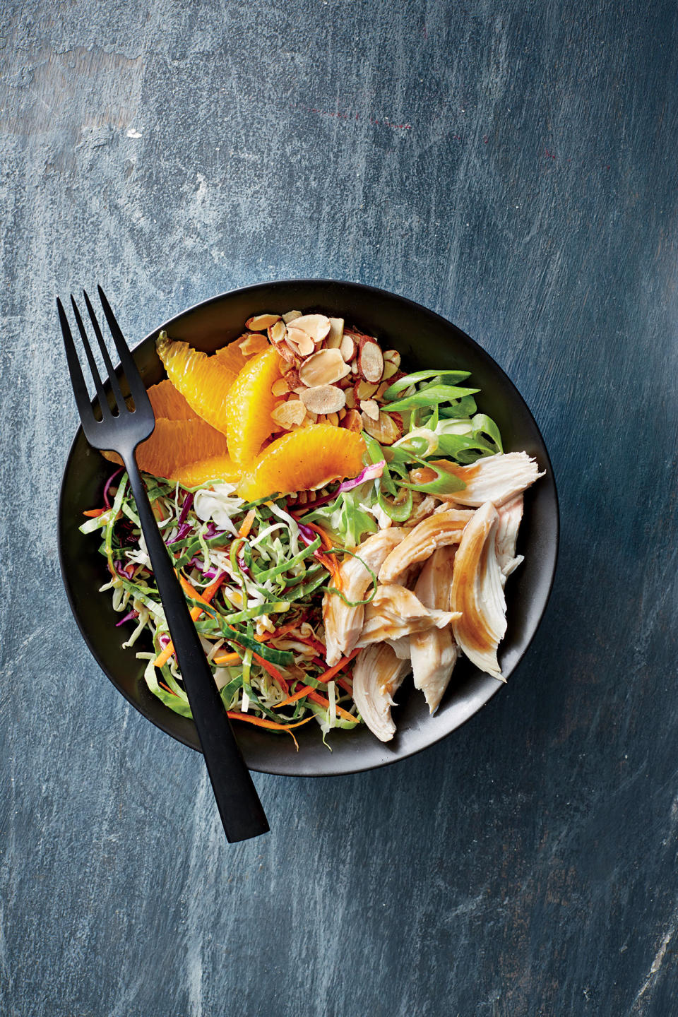 Orange-Almond Chicken-and-Cabbage Bowls