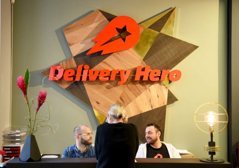 總部位於柏林的德國外賣企業「快遞英雄」（Delivery Hero）。（圖／達志／美聯社）