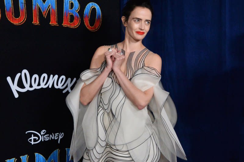 Eva Green attends the premiere of "Dumbo" at the Ray Dolby Ballroom, Loews Hollywood Hotel in the Hollywood section of Los Angeles in 2019. File Photo by Jim Ruymen/UPI