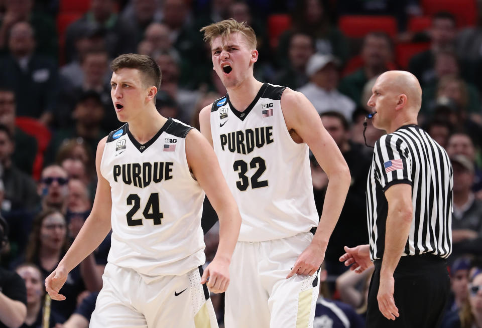 Purdue freshman Matt Haarms started in place of the injured Isaac Haas on Sunday against Butler. (Getty)