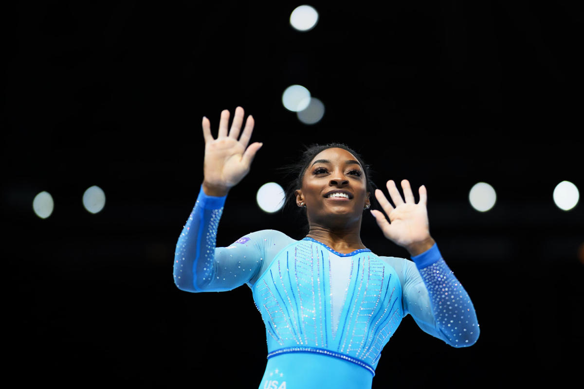Simone Biles lands historic vault as she leaps back onto the world stage