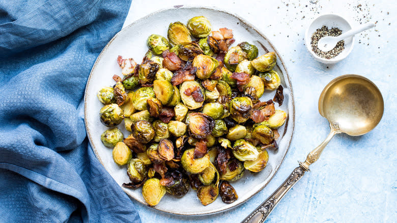 Plate of bacon Brussels sprouts