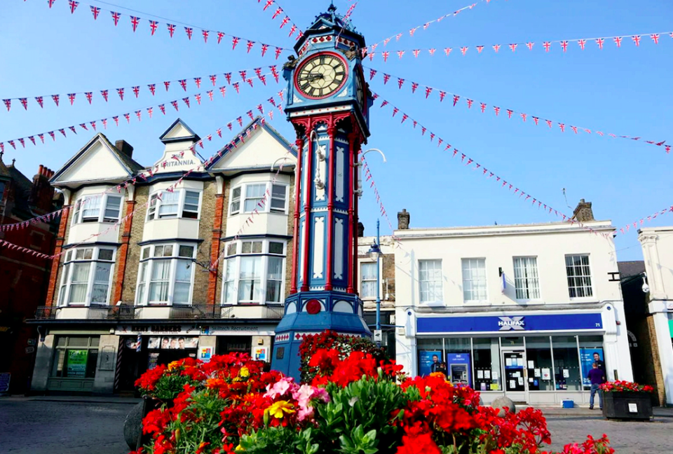 Kent County Council removed the Jubilee bunting from the High Street in Sheerness. (SWNS)