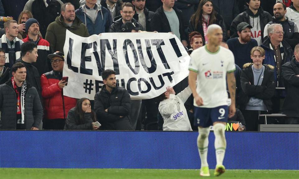 Tottenham fans protest against Daniel Levy.