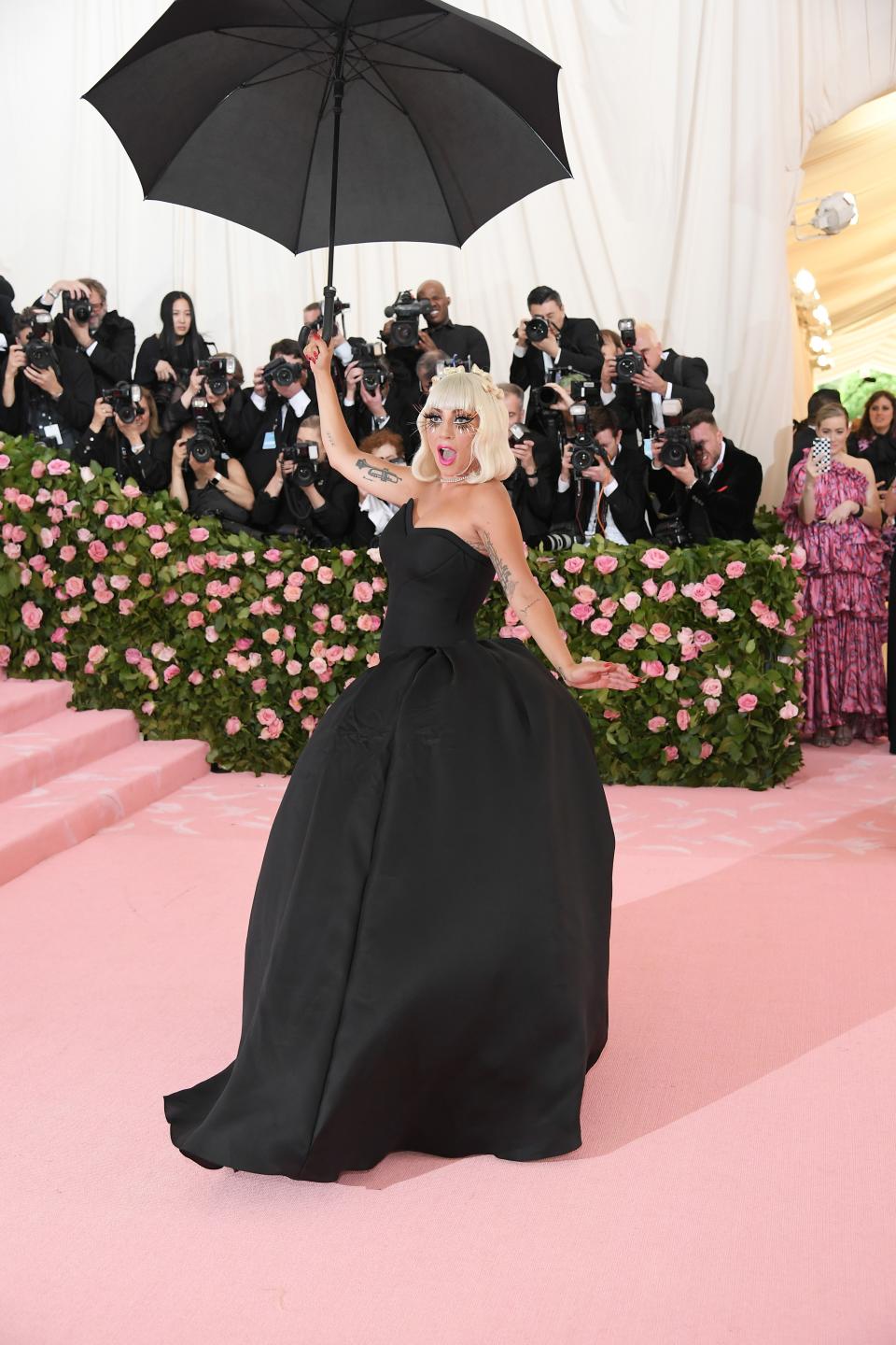 <h1 class="title">Lady Gaga in Brandon Maxwell wearing Tiffany & Co. jewelry</h1><cite class="credit">Photo: Getty Images</cite>