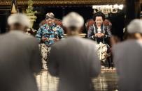 Sultan Hamengku Buwono X, governor and sultan of the tiny kingdom of Yogyakarta, with his wife, Queen consort Gusti Kanjeng Ratu Hemas, at his 70th birthday celebrations