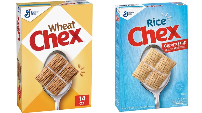 Wheat and Rice Chex boxes