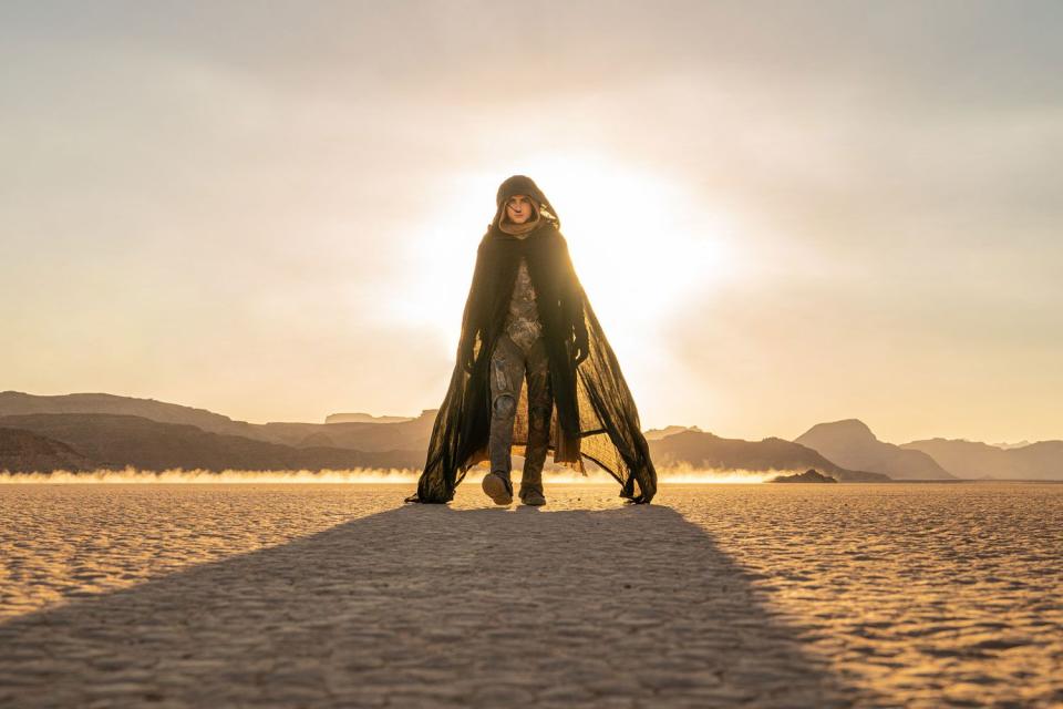 <p>Warner Bros.</p> Timothée Chalamet in Dune: Part Two