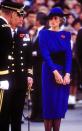<p>At Arlington Cemetery, 1985. Wearing Bruce Oldfield.</p>