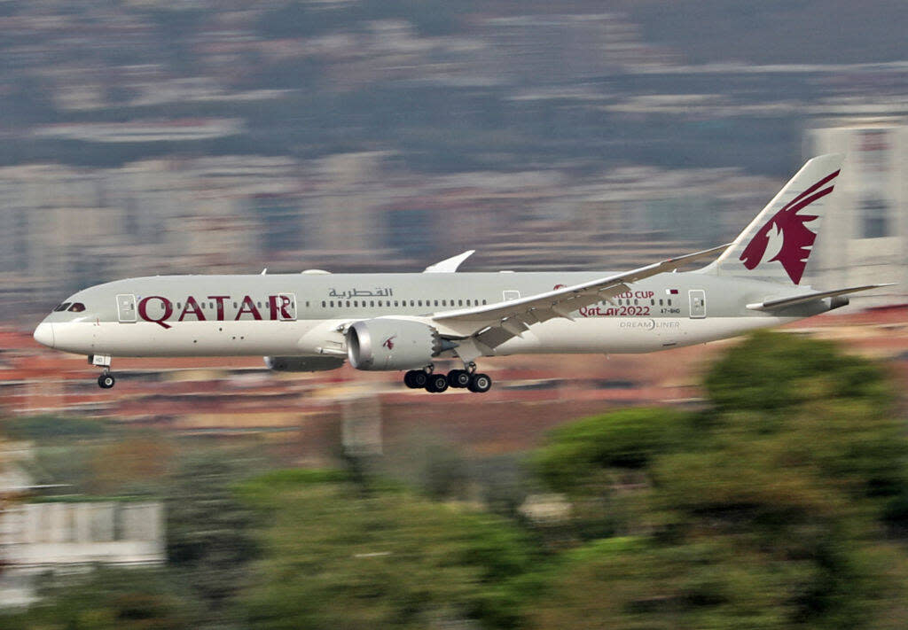 Douze personnes blessées lors de turbulences dans un avion de Qatar Airways entre Doha et Dublin. (Photo d’illustration d’un Boeing 787-9 Dreamliner de Qatar Airways).