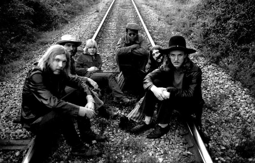 Rock group The Allman Brothers in 1969 outside of Macon, Ga.