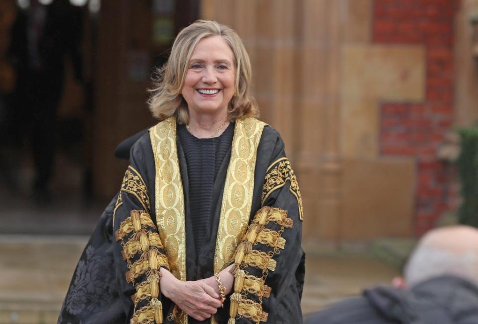 The former US secretary of state Hillary Clinton is installed as the chancellor of Queen’s University (Brian Lawless/PA) (PA Wire)