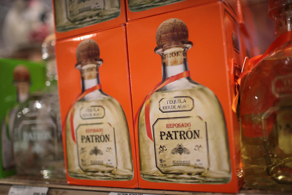 CHICAGO, IL - JANUARY 22:  Patrón tequila is offered for sale at a liquor store on January 22, 2018 in Chicago, Illinois. Rum giant Bacardi Ltd., which currently has a 30 percent interest in Patrón Spirits International AG, has made a deal to purchase a controlling interest in the premium tequila maker.  (Photo by Scott Olson/Getty Images)