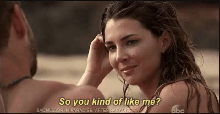 a girl asking, "So you kind of like me?"