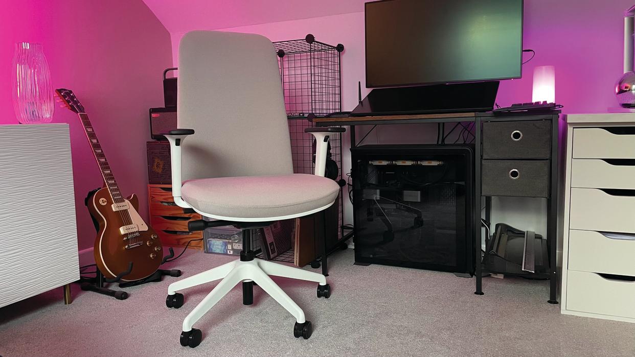  A Boulies NUBI Series chair sitting in a home office. 