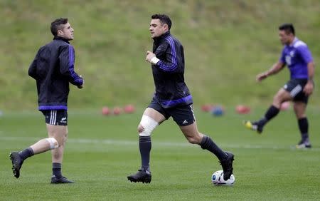 Rugby Union - New Zealand Training - Pennyhill Park, Bagshot, Surrey - 27/10/15 Dan Carter of New Zealand during training Action Images via Reuters / Henry Browne Livepic -