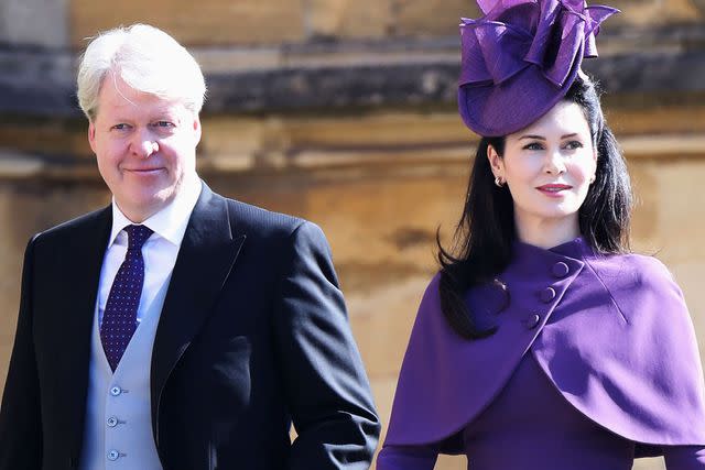 <p>Chris Jackson/Getty</p> Charles Spencer, 9th Earl Spencer and Karen Spencer arrive at the wedding of Prince Harry to Ms Meghan Markle at St George's Chapel, Windsor Castle on May 19, 2018 in Windsor, England