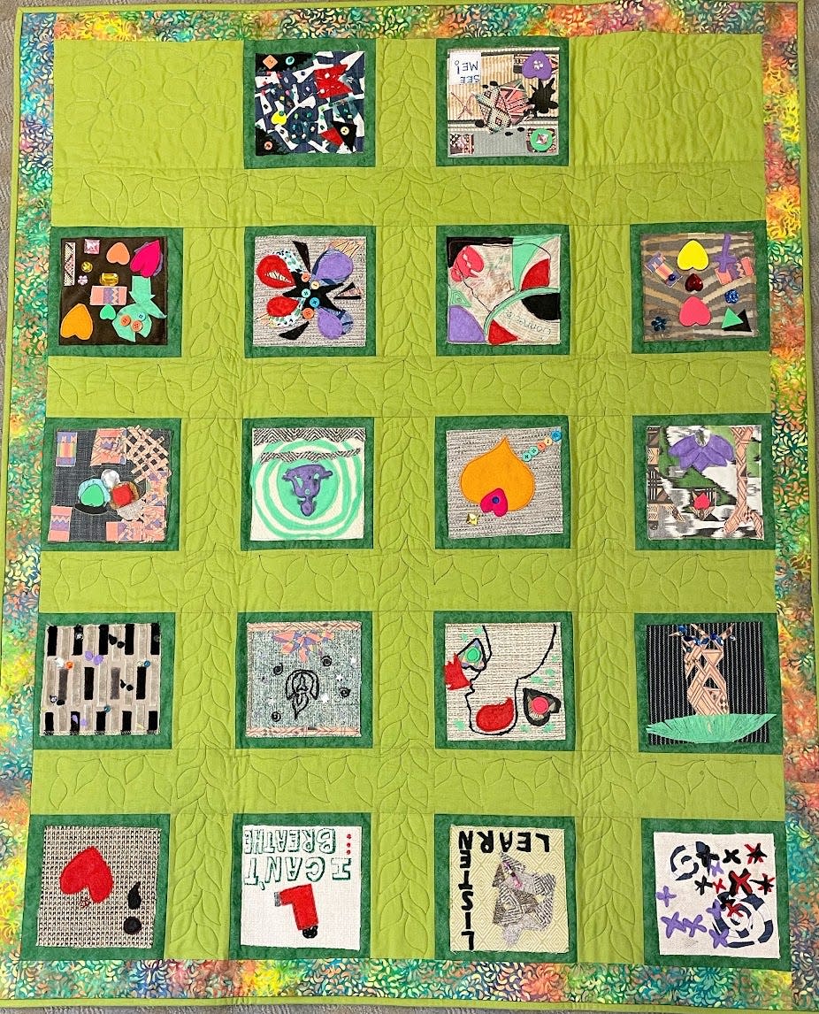 Wave Pool Gallery and Learning Through Art, Inc. have teamed up to exhibit Story Quilts, an exhibition of communally-made quilts, as told and sewn through the eyes of Cincinnatians. Pictured: "Joining Forces for Children" (2021).