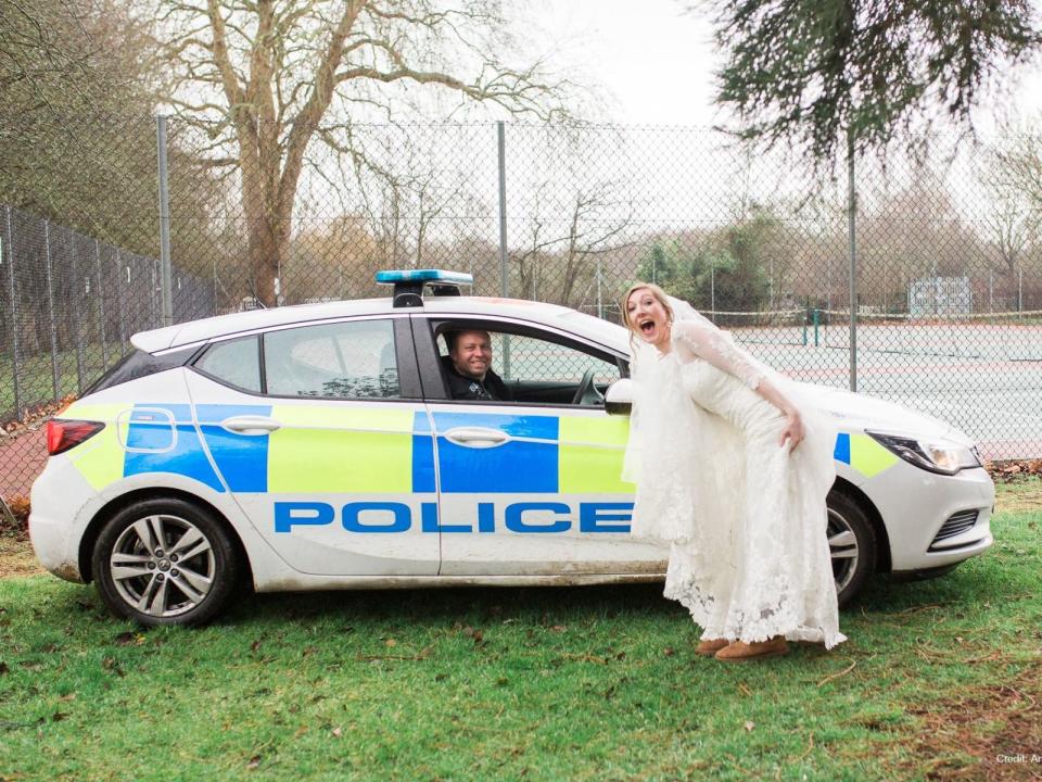 Bride Becky Eyre described the incident as 'surreal'. Pic: Annie Crossman Photography