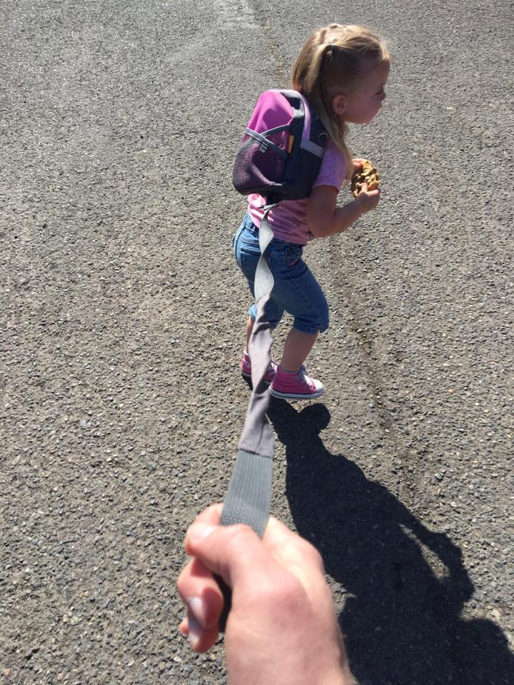 Child on leash