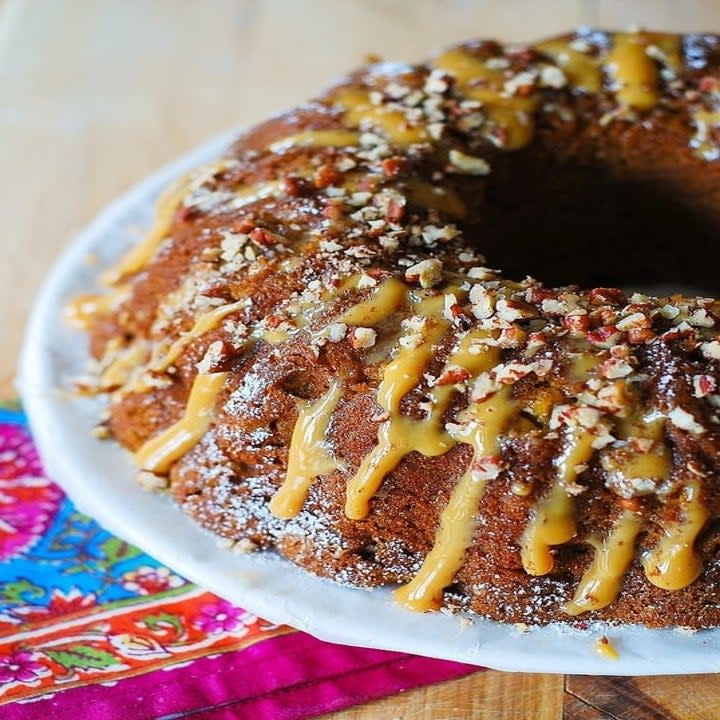 An apple pumpkin Bundt cake