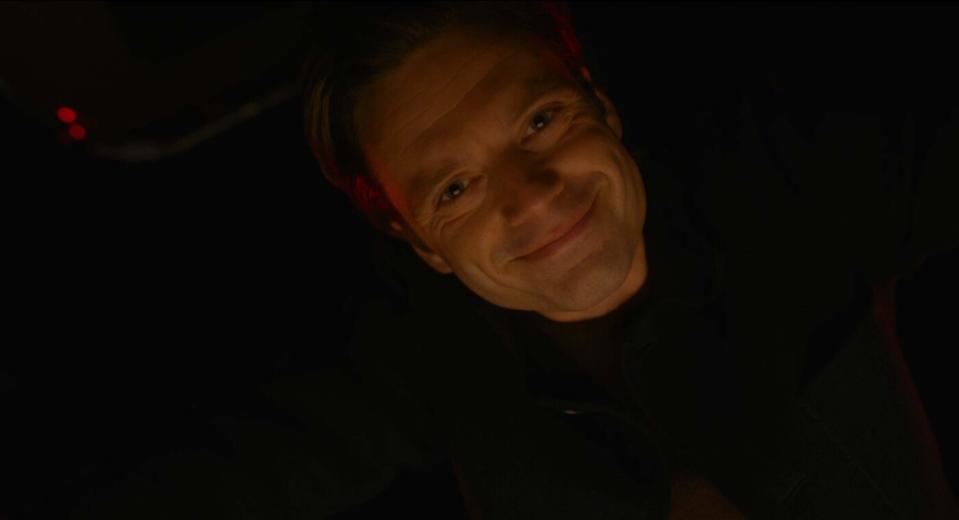 Sebastian Stan looks down menacingly at someone in the trunk of his car in “Fresh”