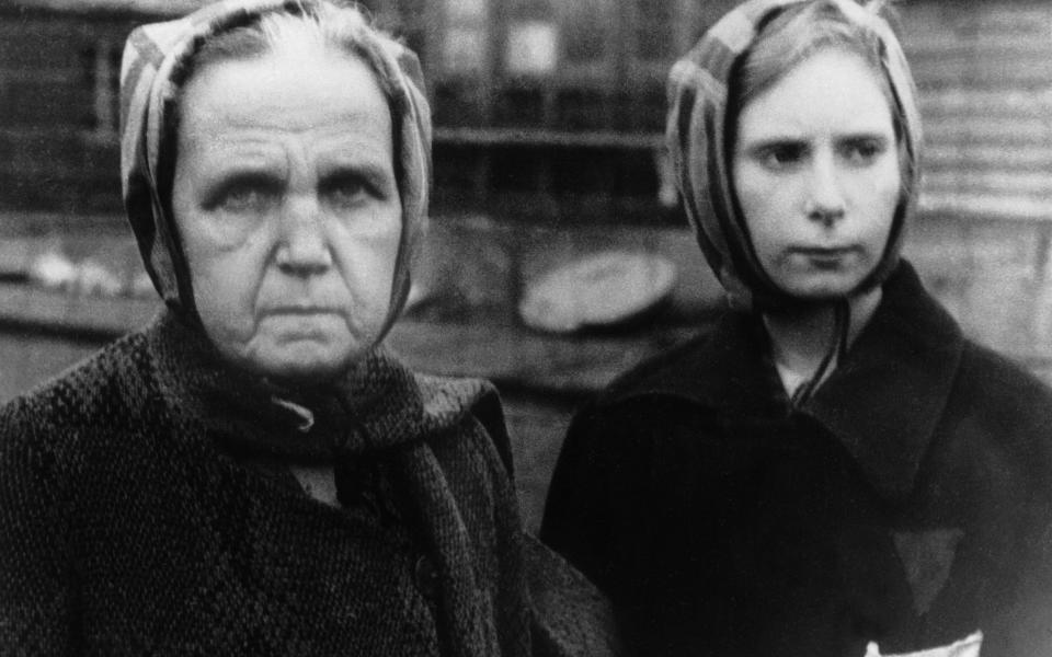 Two women who were freed from Ravensbrück by the Red Army: Stephanie Soltys, aged 52 (left) and Jadwiga Cholmitza, aged 13