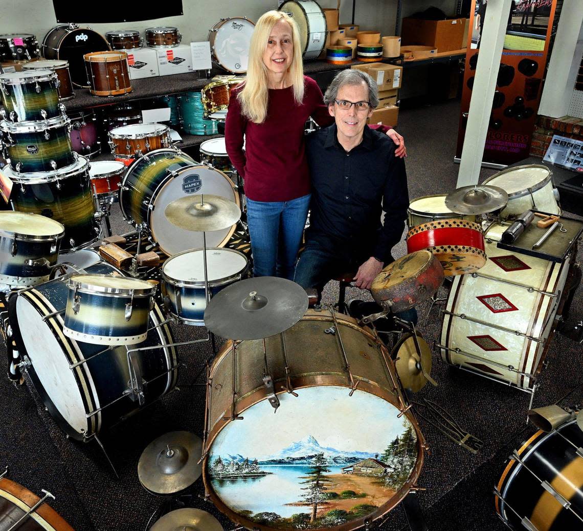 Wes and Lorene Faulconer have been in the drum business since 1984. “It’s been a really rich experience, getting to know several generations of players in town,” Wes said.