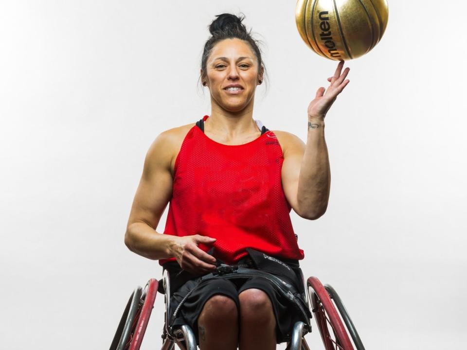 Tara LLanes portrait taken at the 2023 Canadian Paralympic Committee Media Summit at the Metro Toronto Convention Centre in Toronto on March 14, 2023. (Michael P. Hall/michaelphall.ca - image credit)