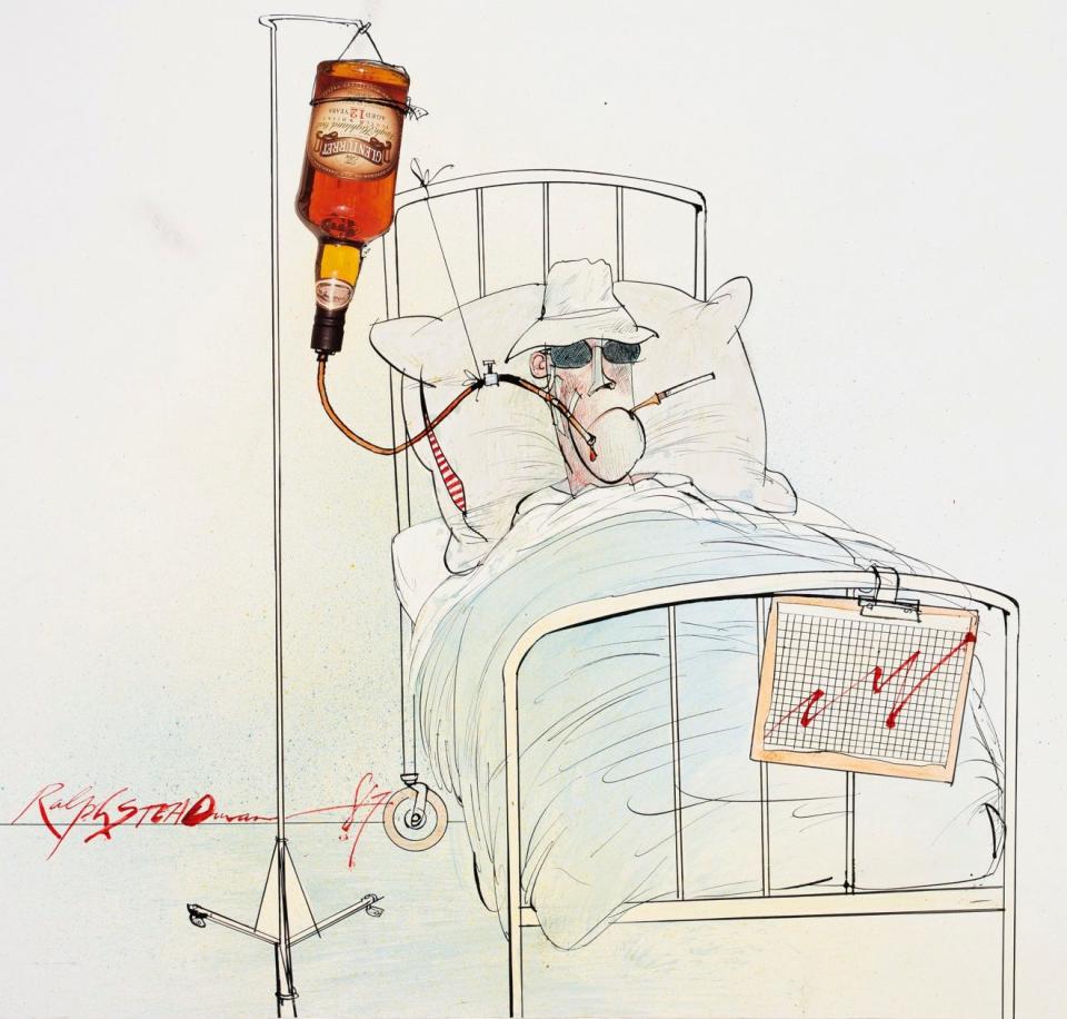 'Hunter on a Whiskey Drip' (1987) - Ralph Steadman Art Collection