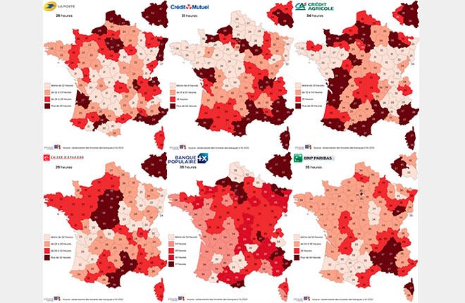 Ouverture moyenne hebdomadaire des agences bancaires 2020