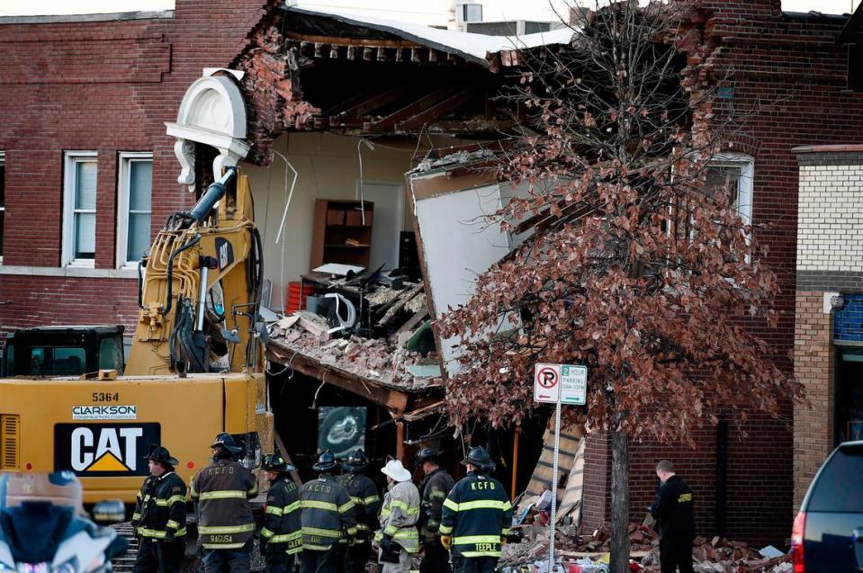 Kansas City firefighters were on the scene at 4048 Broadway Blvd., in Westport early Thursday after a firetruck collided with a car killing two people and causing a partial building collapse. Rescue crews also found found the body of a pedestrian in the rubble. The wreck happened about 10:30 p.m. Wednesday, Dec. 15, 2021, in Kansas City as the firetruck was traveling north on Broadway.