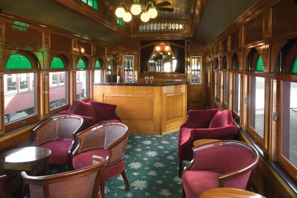 Interior of the polar car onboard the Strasburg Railroad