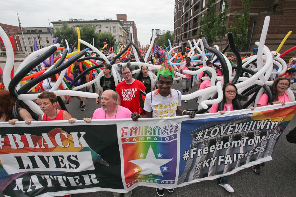 The Fairness Campaign during the 15th annual Kentuckiana Pride Parade in Louisville, KY. June 19, 2015