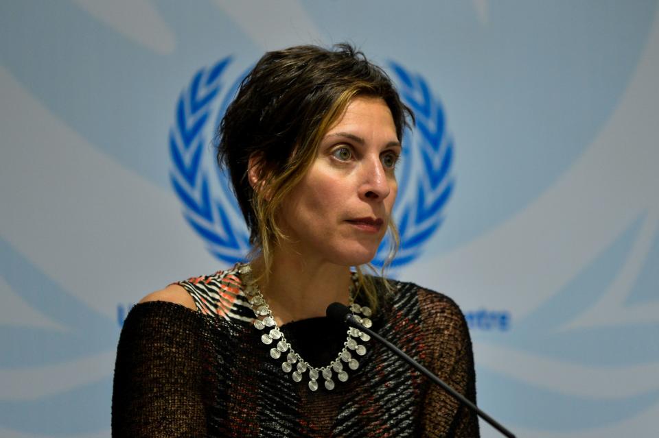 United Nations Special Rapporteur on the Right to Adequate Housing Leilani Farha attends a press conference in New Delhi on April 22, 2016. / AFP / CHANDAN KHANNA        (Photo credit should read CHANDAN KHANNA/AFP via Getty Images)