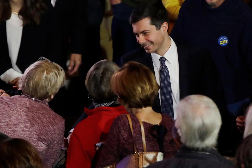 Pete Buttigieg at a Veterans Day event on Nov. 11, 2019, in Rochester, New Hampshire.