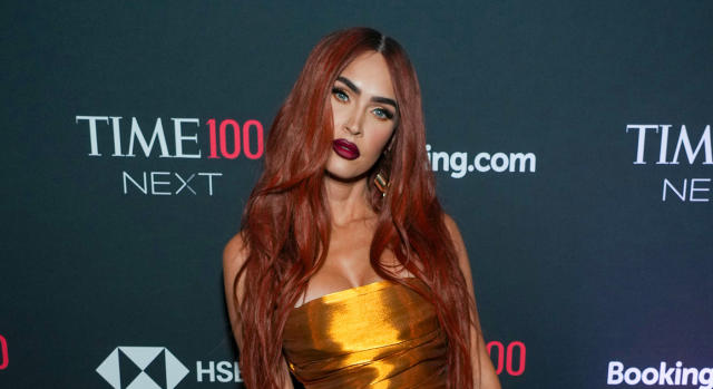 Megan Fox Rocks Sheer Dress with Fiery Red Hair