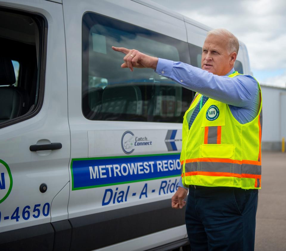 Jon Fetherston, manager of travel and training and community relations for the MetroWest Regional Transit Authority, said Catch Connect will “bring more people to our main hubs” and make the lives of seniors and those with special needs easier, Sept. 7, 2022.