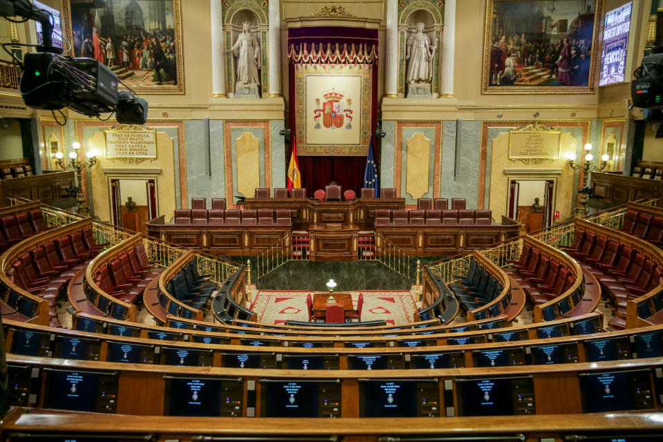 El Congreso de los Diputados, vacío por el coronavirus. (Getty Images)