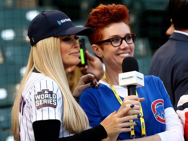 <p>Stacy Revere/Getty</p> Jenny McCarthy and her sister Lynette McCarthy before game three of the 2016 World Series between the Chicago Cubs and the Cleveland Indians on October 28, 2016.