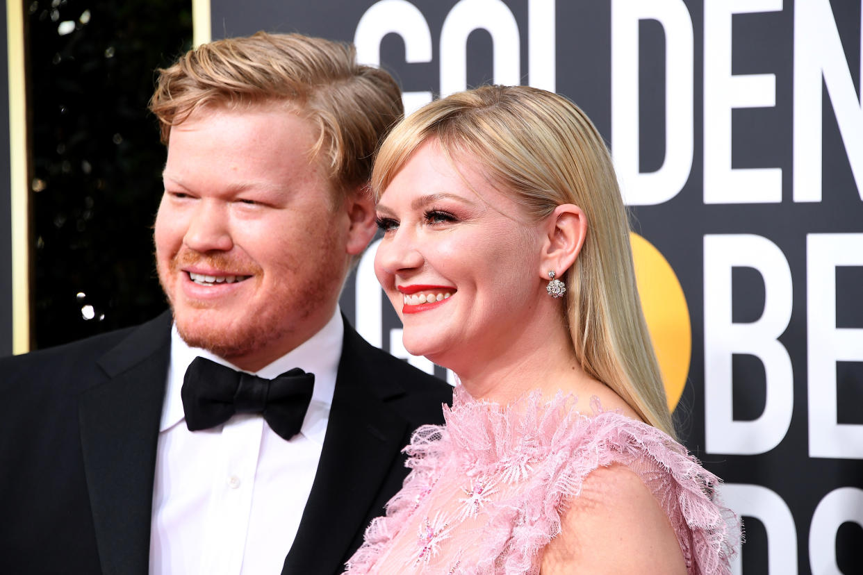 BEVERLY HILLS, CALIFORNIA - JANUARY 05: (L-R) Jesse Plemons and Kirsten Dunst attend the 77th Annual Golden Globe Awards at The Beverly Hilton Hotel on January 05, 2020 in Beverly Hills, California. (Photo by Steve Granitz/WireImage)