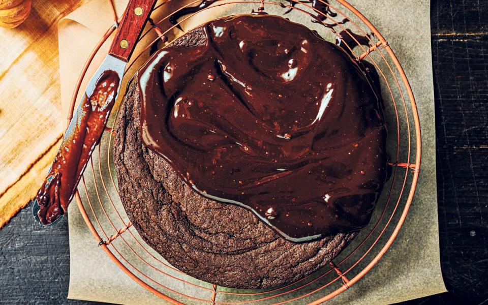A wickedly indulgent take on chocolate take with lashings of rich sauce  -  HAARALA HAMILTON