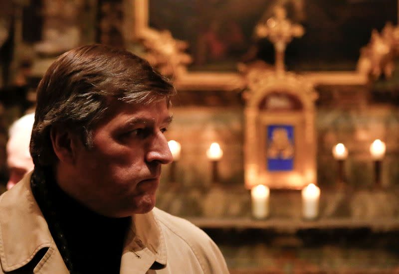 FILE PHOTO: Austrian priest Helmut Schueller arrives for a mass at the Nepomuk chapel in Bregenz