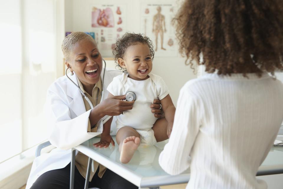 <span class="caption">Solving health disparities requires addressing systemic inequities in all sectors of society, such as education, employment, housing and transportation.</span> <span class="attribution"><a class="link " href="https://www.gettyimages.com/detail/photo/doctor-listening-to-babys-breathing-with-royalty-free-image/108112936?adppopup=true" rel="nofollow noopener" target="_blank" data-ylk="slk:LWA/Dann Tardif/DigitalVision via Getty Images;elm:context_link;itc:0;sec:content-canvas">LWA/Dann Tardif/DigitalVision via Getty Images</a></span>