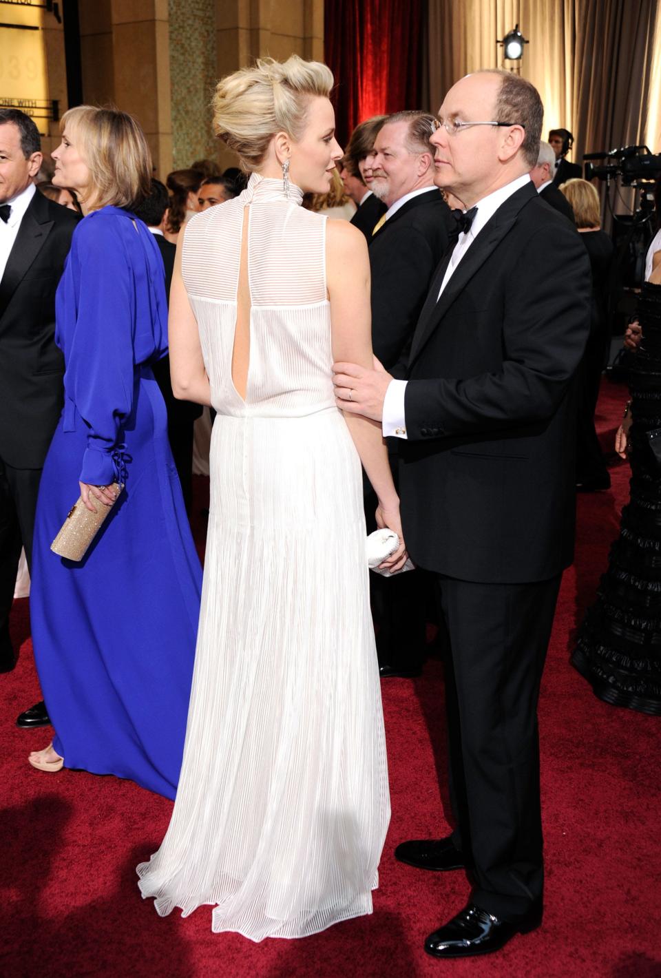 Princess Charlene and Prince Albert II of Monaco at the 84th Annual Academy Awards held on February 26, 2012 in Hollywood, California.