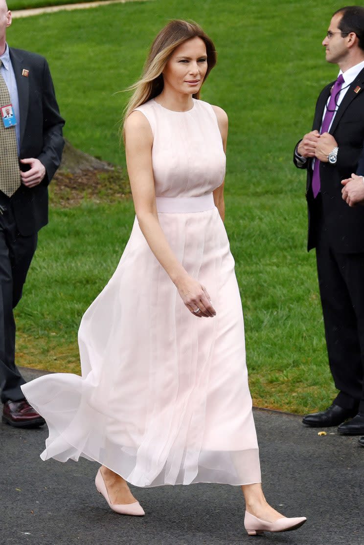 First lady Melania Trump hosts the annual Easter Egg Roll on the South Lawn of the White House. (Photo: MediaPunch/AKM-GSI)