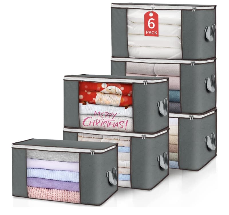 Budding Joy 90L Storage Bins, 6-Pack